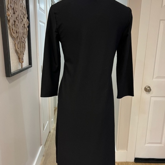Eileen Fisher Rayon Blend Simple Black Dress - Picture 5 of 12